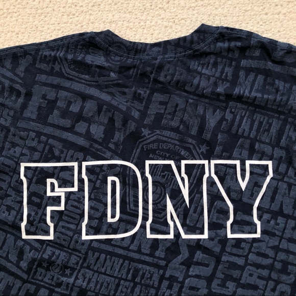 Retro New York Fire Dept All Over Print Tee - Picture 2 of 6